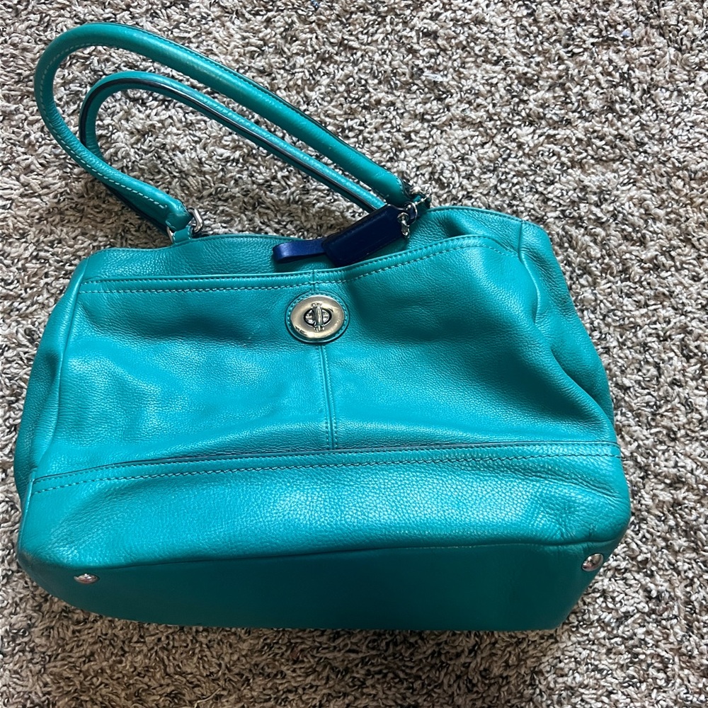 like new teal Coach bag/tote